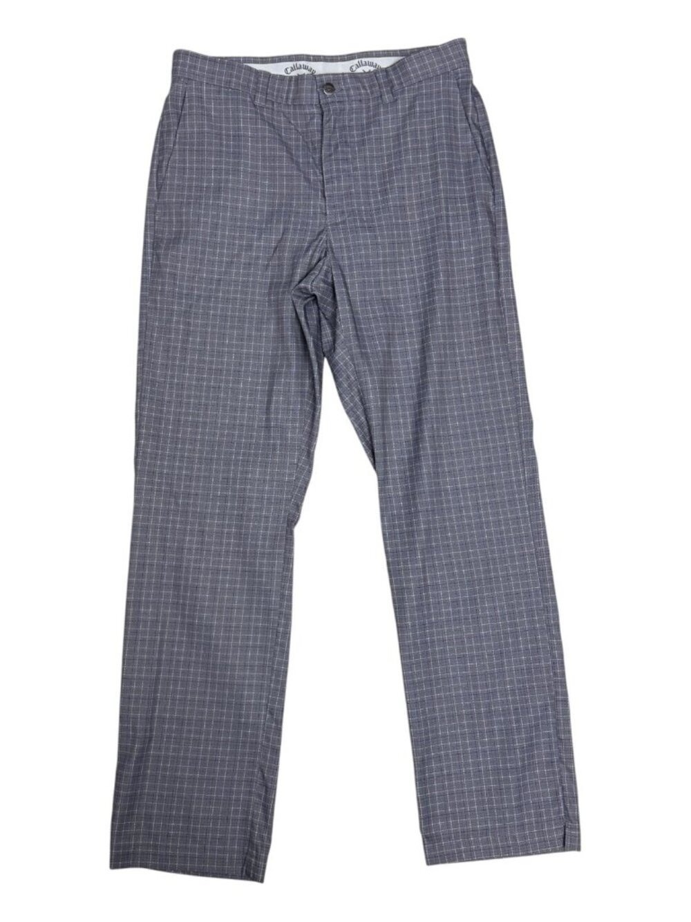 CALLAWAY GOLF Pants Plaid Grey Light Straight Casual Trousers Mens Small 30x30